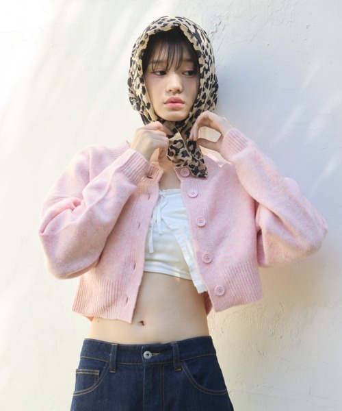 Smyeon（スミョン）の「Compact knit cardigan/コンパクトニットカーディガン（カーディガン/ボレロ・レディース・グレー/ピンク・FREE）」の21枚目の写真