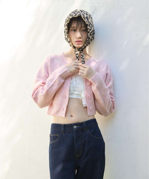 Smyeon（スミョン）の「Compact knit cardigan/コンパクトニットカーディガン（カーディガン/ボレロ・レディース・グレー/ピンク・FREE）」の22枚目の写真