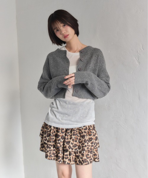 Smyeon（スミョン）の「Compact knit cardigan/コンパクトニットカーディガン（カーディガン/ボレロ・レディース・グレー/ピンク・FREE）」の8枚目の写真