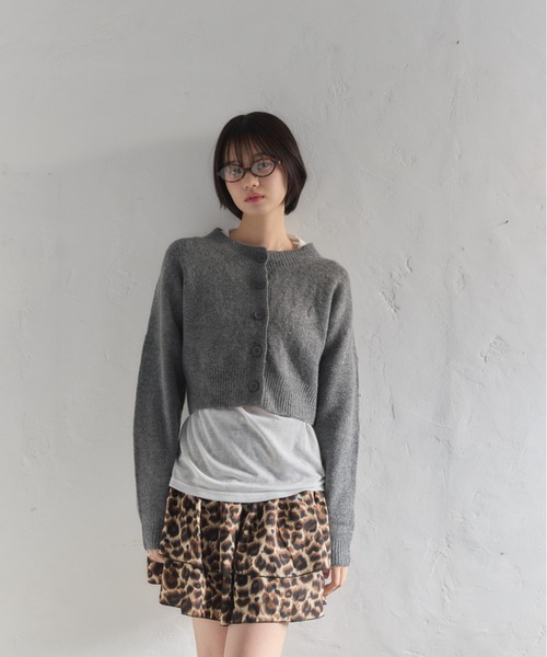Smyeon（スミョン）の「Compact knit cardigan/コンパクトニットカーディガン（カーディガン/ボレロ・レディース・グレー/ピンク・FREE）」の10枚目の写真