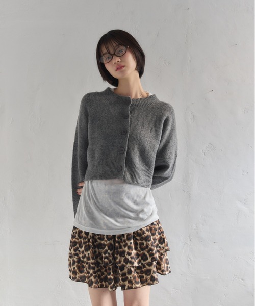 Smyeon（スミョン）の「Compact knit cardigan/コンパクトニットカーディガン（カーディガン/ボレロ・レディース・グレー/ピンク・FREE）」の11枚目の写真