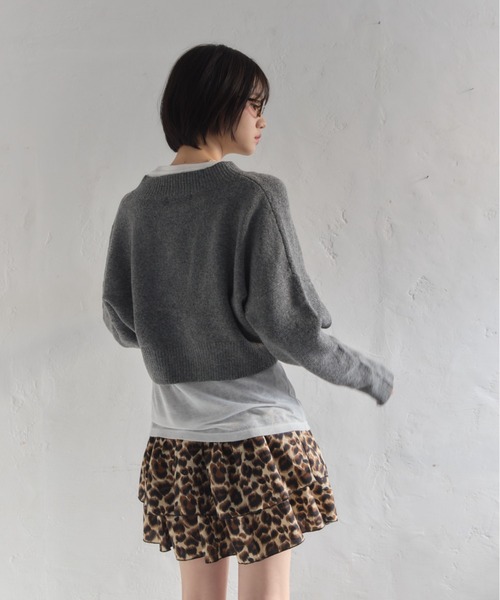 Smyeon（スミョン）の「Compact knit cardigan/コンパクトニットカーディガン（カーディガン/ボレロ・レディース・グレー/ピンク・FREE）」の12枚目の写真