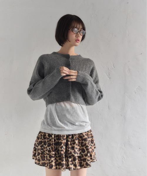 Smyeon（スミョン）の「Compact knit cardigan/コンパクトニットカーディガン（カーディガン/ボレロ・レディース・グレー/ピンク・FREE）」の14枚目の写真