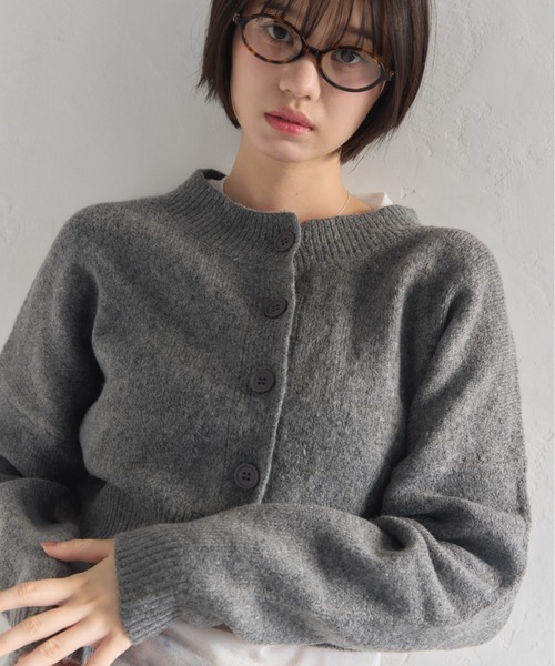 Smyeon（スミョン）の「Compact knit cardigan/コンパクトニットカーディガン（カーディガン/ボレロ・レディース・グレー/ピンク・FREE）」の17枚目の写真
