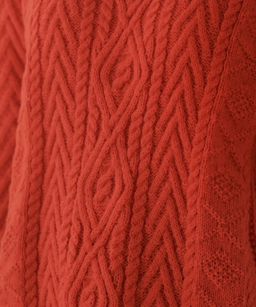 Bou Jeloud(ブージュルード)の「ケーブルバックプリーツニットプルオーバー(ニット/セーター・レディース・レッド/アイボリー/ブラック・FREE)」の21枚目の写真