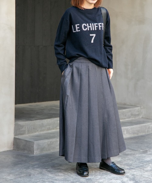 FORK&SPOON（フォークアンドスプーン）の「FORK&SPOON　ウールライクプリーツスカート（スカート・レディース・チャコールグレー/グレー・1/2）」の17枚目の写真