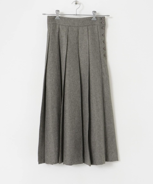 FORK&SPOON（フォークアンドスプーン）の「FORK&SPOON　ウールライクプリーツスカート（スカート・レディース・チャコールグレー/グレー・1/2）」の9枚目の写真