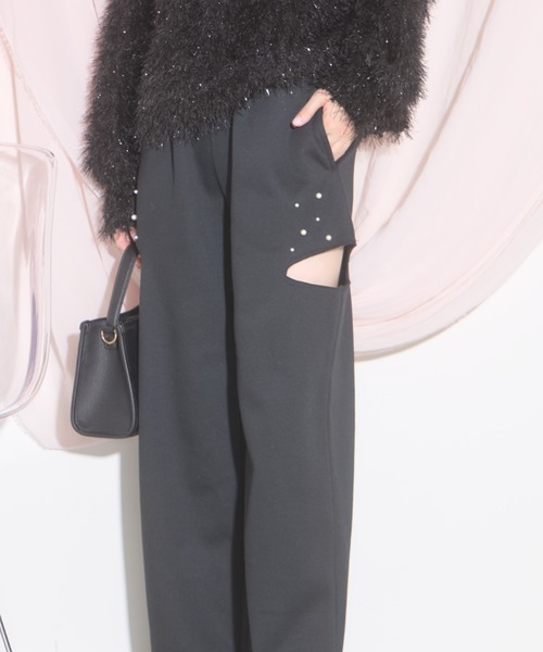 tocco closet（トッコ　クローゼット）の「【ZOZO限定】パール×サイドダメージ裏起毛スウェットパンツ（スウェットパンツ・レディース・ブラック/オフホワイト/グレー・M）」の19枚目の写真