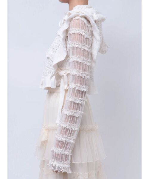 merry jenny(メリージェニー)の「frillフードニットトップス / フリルフードニットトップス(付け襟・レディース・ブラック/オフホワイト/ピンク・FREE)」の16枚目の写真