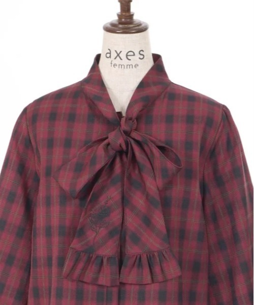 axes femme（アクシーズファム）の「蝶×バラ刺繍ボウタイブラウス（シャツ/ブラウス・レディース・ブラウン/ホワイト/ワイン・FREE）」の21枚目の写真