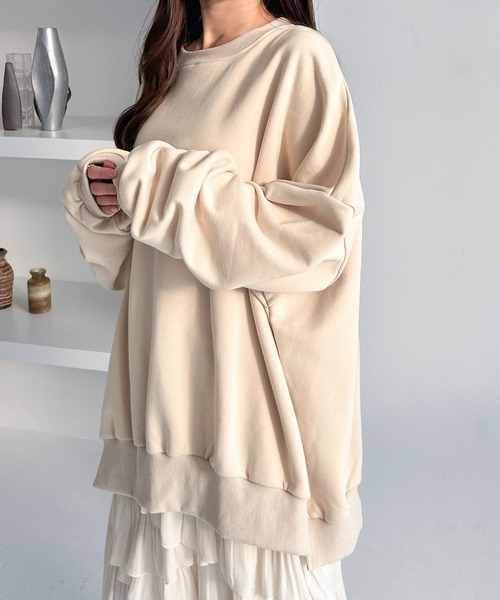 Heather（ヘザー）の「WEB限定　スーパーBIGシルエット裏毛スウェット　290251（スウェット・レディース・レッド/ベージュ/オートミール/グレー/ブラック・FREE）」の19枚目の写真