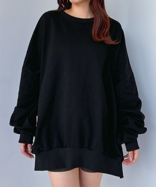 Heather（ヘザー）の「WEB限定　スーパーBIGシルエット裏毛スウェット　290251（スウェット・レディース・レッド/ベージュ/オートミール/グレー/ブラック・FREE）」の10枚目の写真