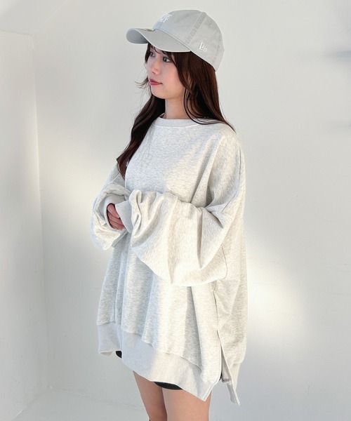 Heather（ヘザー）の「WEB限定　スーパーBIGシルエット裏毛スウェット　290251（スウェット・レディース・レッド/ベージュ/オートミール/グレー/ブラック・FREE）」の14枚目の写真