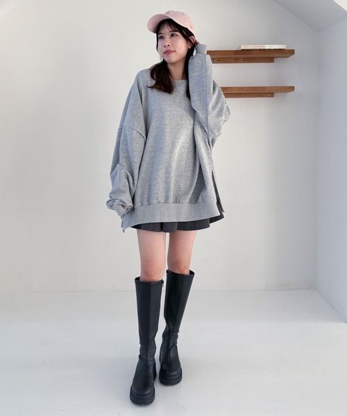 Heather（ヘザー）の「WEB限定　スーパーBIGシルエット裏毛スウェット　290251（スウェット・レディース・レッド/ベージュ/オートミール/グレー/ブラック・FREE）」の20枚目の写真