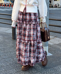 CIAOPANIC | スプレープリントチェックティアードスカート(スカート)