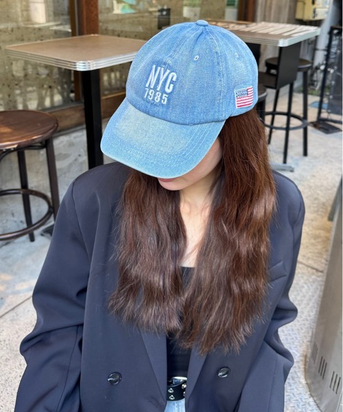 FOREVER 21(フォーエバー トゥエンティーワン)の「【2025SS】デニムロゴキャップ(キャップ・レディース・ブルー・FREE)」の1枚目の写真