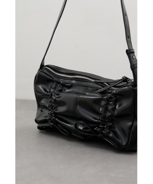 AZUL by moussy(アズールバイマウジー)の「リボンデザインギャザーショルダーバッグ(ショルダーバッグ・レディース・アイボリー/ブラック・FREE)」の10枚目の写真
