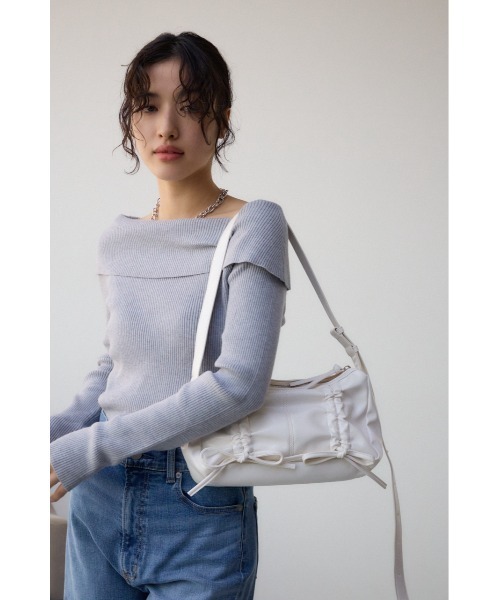 AZUL by moussy(アズールバイマウジー)の「リボンデザインギャザーショルダーバッグ(ショルダーバッグ・レディース・アイボリー/ブラック・FREE)」の13枚目の写真