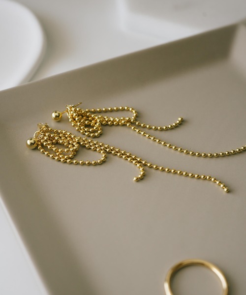 Ops.（オプス）の「ピアス 金属アレルギー対応 シルバー925 ゴールド 【ruban-dot リュバン・ドット】（ピアス（両耳用）・レディース・イエローゴールド/シルバー・ONE SIZE）」の12枚目の写真