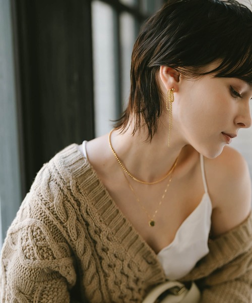 Ops.（オプス）の「ピアス 金属アレルギー対応 シルバー925 ゴールド 【ruban-dot リュバン・ドット】（ピアス（両耳用）・レディース・イエローゴールド/シルバー・ONE SIZE）」の9枚目の写真