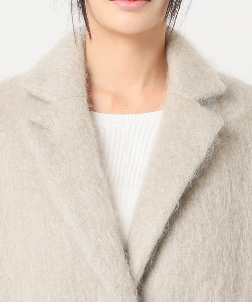 セール】モヘアミックスロングシャギーコート（チェスターコート