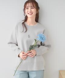 【S-LL/洗える】スウェットライク オーバーサイズニット