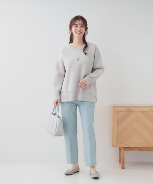 SHOO・LA・RUE（シューラルー）の「【S-LL/洗える】スウェットライク オーバーサイズニット（ニット/セーター・レディース・ネイビー/ベビーピンク/ナチュラル/ホワイト系5・01/02/03/04）」の16枚目の写真