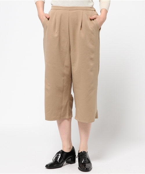 koe（コエ）の「クロップドワイドパンツ（その他パンツ・レディース・アイボリー/ネイビー/キャメル/ワインレッド・MEDIUM/LARGE/SMALL）」の3枚目の写真