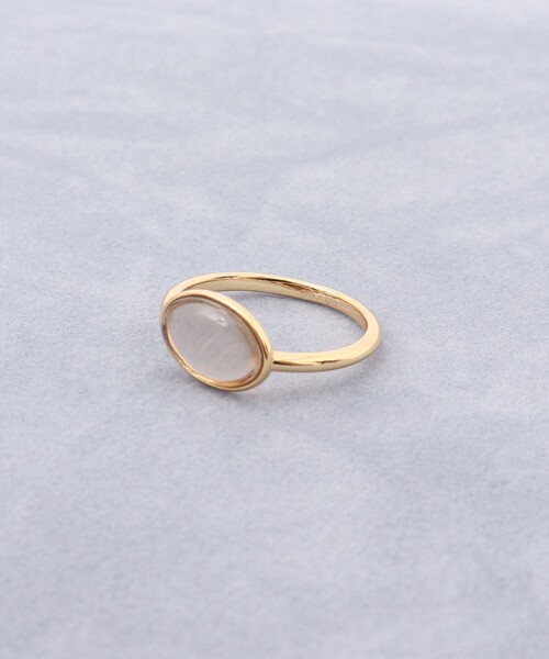 NOLLEY’S(ノーリーズ)の「【grace grace/グラスグラス】天然石オーバルリング(リング・レディース・ライトブルー/ベビーピンク/クリア/ライトグレー/ブラウン/レッド/ブルー・13号/9号)」の2枚目の写真