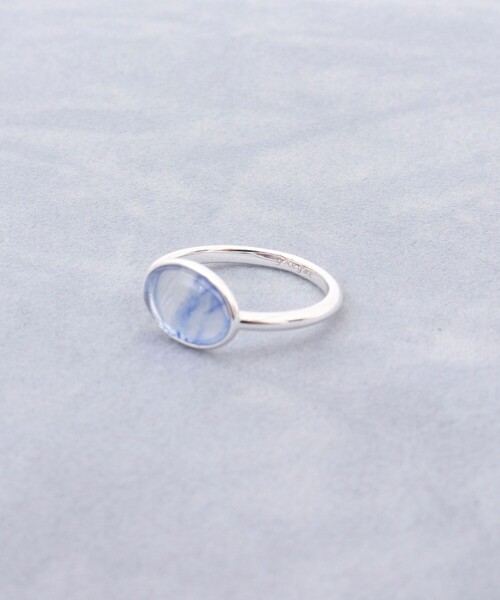 NOLLEY’S(ノーリーズ)の「【grace grace/グラスグラス】天然石オーバルリング(リング・レディース・ライトブルー/ベビーピンク/クリア/ライトグレー/ブラウン/レッド/ブルー・13号/9号)」の4枚目の写真