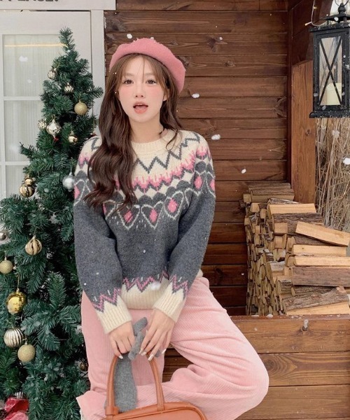 セール】【新色展開】ノルディックパターンニット（ニット