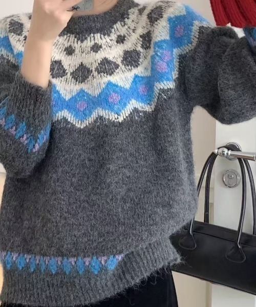 セール】【新色展開】ノルディックパターンニット（ニット/セーター