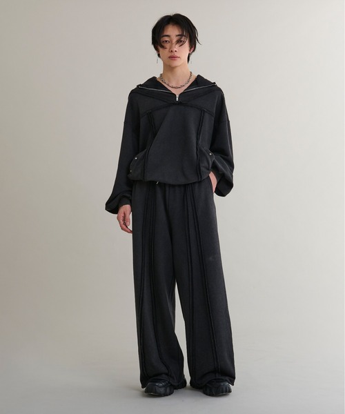 Ellno Loset(エルノロゼット)の「オーバーダイスウェットパンツ/SETUP対応(スウェットパンツ・メンズ・ブラック・SMALL/LARGE/MEDIUM)」の9枚目の写真
