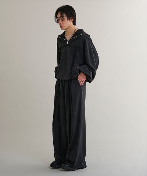 Ellno Loset(エルノロゼット)の「オーバーダイスウェットパンツ/SETUP対応(スウェットパンツ・メンズ・ブラック・SMALL/LARGE/MEDIUM)」の8枚目の写真