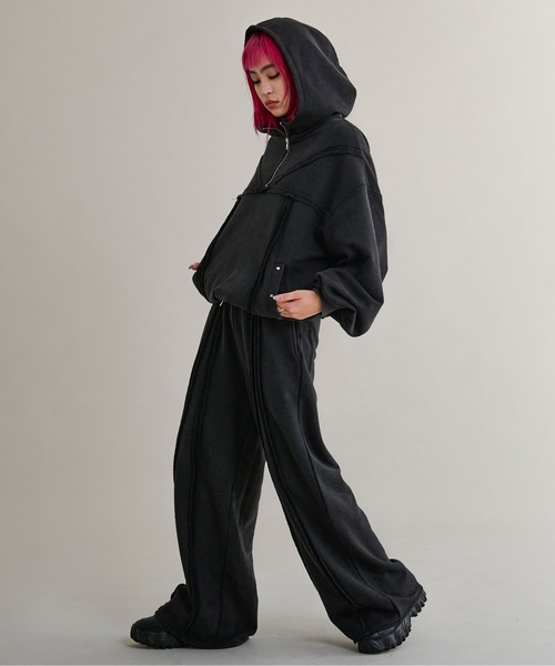 Ellno Loset(エルノロゼット)の「オーバーダイスウェットパンツ/SETUP対応(スウェットパンツ・メンズ・ブラック・SMALL/LARGE/MEDIUM)」の7枚目の写真