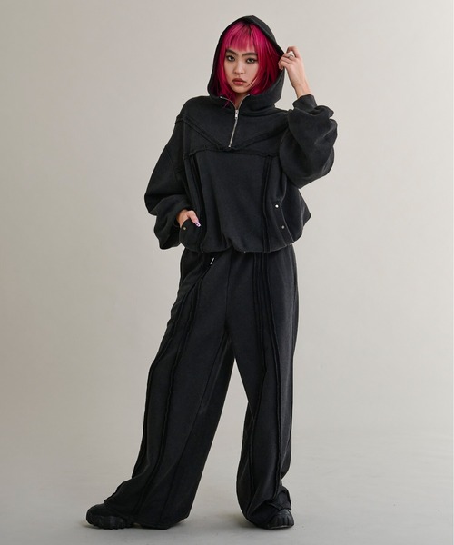 Ellno Loset(エルノロゼット)の「オーバーダイスウェットパンツ/SETUP対応(スウェットパンツ・メンズ・ブラック・SMALL/LARGE/MEDIUM)」の6枚目の写真