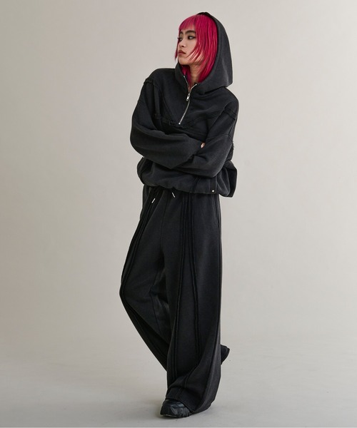 Ellno Loset(エルノロゼット)の「オーバーダイスウェットパンツ/SETUP対応(スウェットパンツ・メンズ・ブラック・SMALL/LARGE/MEDIUM)」の5枚目の写真