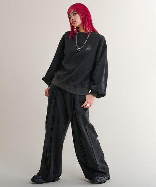 Ellno Loset(エルノロゼット)の「オーバーダイスウェットパンツ/SETUP対応(スウェットパンツ・メンズ・ブラック・SMALL/LARGE/MEDIUM)」の4枚目の写真