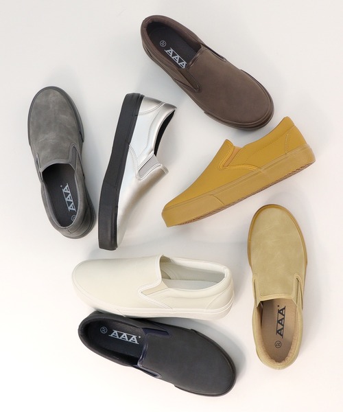 AAA+（サンエープラス）の「スリッポンスニーカー ユニセックス ヴァルカナイズ製法（スリッポン・レディース・ダークブラウン系1/ブラック系1/グレー系1/キャメル/ベージュ系1/ホワイト系1/シルバー系1・43/42/39/38/37/36/45/44/41/40）」の10枚目の写真