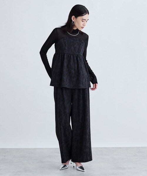 GALLEST(ギャレスト)の「【セレモニー/セットアップ可能】フローラルジャカードトップス(シャツ/ブラウス・レディース・ライトグレー/ブラック・38)」の3枚目の写真