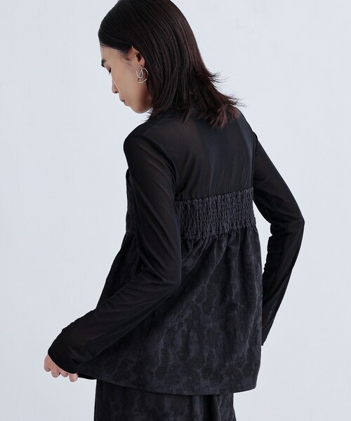 GALLEST(ギャレスト)の「【セレモニー/セットアップ可能】フローラルジャカードトップス(シャツ/ブラウス・レディース・ライトグレー/ブラック・38)」の6枚目の写真