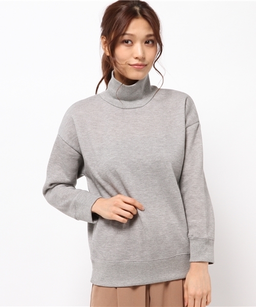 SEVENDAYS=SUNDAY（セブンデイズサンデイ）の「リブ切替裏毛起毛　タートルネックプルオーバー（Tシャツ/カットソー・レディース・ネイビー/カーキ/オフホワイト/杢グレー・MEDIUM/LARGE）」の2枚目の写真