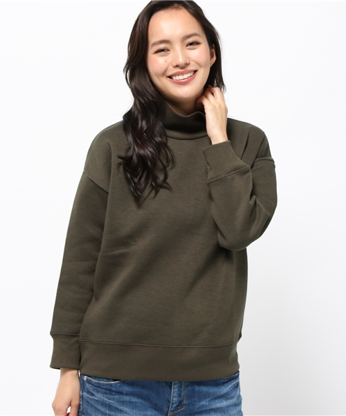 SEVENDAYS=SUNDAY（セブンデイズサンデイ）の「リブ切替裏毛起毛　タートルネックプルオーバー（Tシャツ/カットソー・レディース・ネイビー/カーキ/オフホワイト/杢グレー・MEDIUM/LARGE）」の3枚目の写真