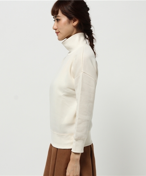 SEVENDAYS=SUNDAY（セブンデイズサンデイ）の「リブ切替裏毛起毛　タートルネックプルオーバー（Tシャツ/カットソー・レディース・ネイビー/カーキ/オフホワイト/杢グレー・MEDIUM/LARGE）」の6枚目の写真