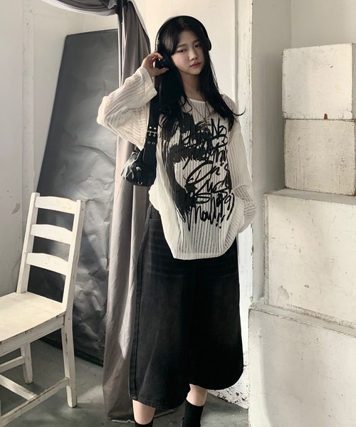 lilful(リルフル)の「ウォッシュ加工 バギーハーフデニムパンツ(デニムパンツ・レディース・ブラック/ブルー/ブルー系その他・M/L/S)」の14枚目の写真