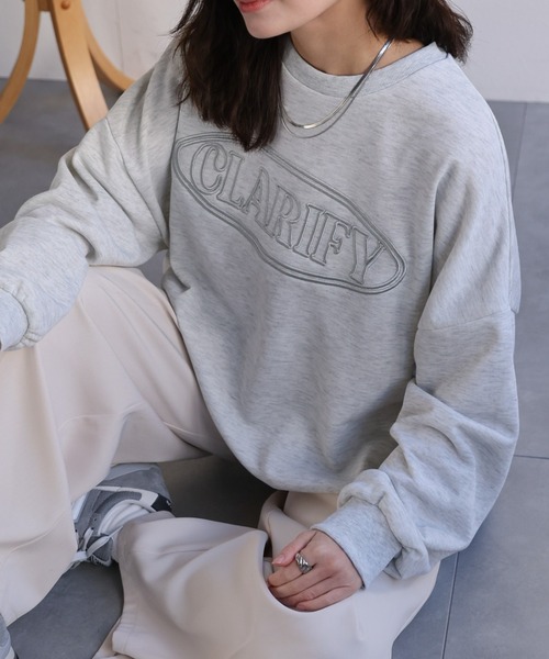 ap retro（アプレトロ）の「【選べる】BIGロゴスウェット / トレーナー　ナンバリングデザイン・ロゴ刺繍（スウェット・レディース・オフホワイト/アイボリー/スミクロ/グレー/オートミール/ブルー/ブラック・FREE）」の7枚目の写真