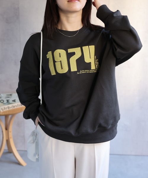 ap retro（アプレトロ）の「【選べる】BIGロゴスウェット / トレーナー　ナンバリングデザイン・ロゴ刺繍（スウェット・レディース・オフホワイト/アイボリー/スミクロ/グレー/オートミール/ブルー/ブラック・FREE）」の21枚目の写真