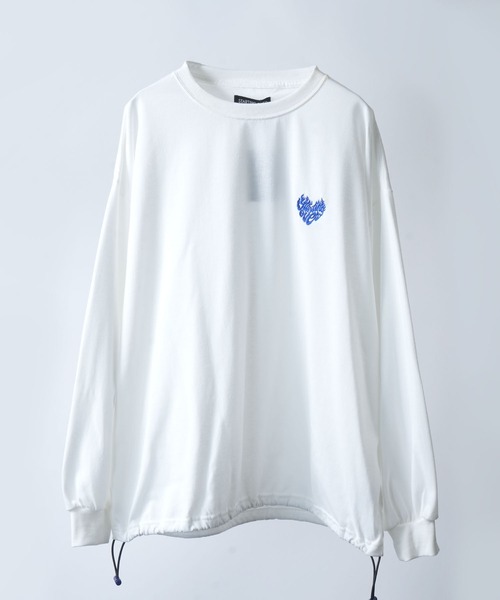 Starting Over（スターティングオーバー）の「plain stitch print embroidery t-shirt long sleeve / 天竺 プリント 刺繍 Tシャツ 長袖（Tシャツ/カットソー・メンズ・ブラック/ホワイト/チャコールグレー/ホワイト×レッド/ホワイト×ブルー/ブラック系その他/ホワイト系その他/ブラック×レッド/ホワイト系その他2/ホワイト系その他3/ブラック系その他2・M/L）」の4枚目の写真
