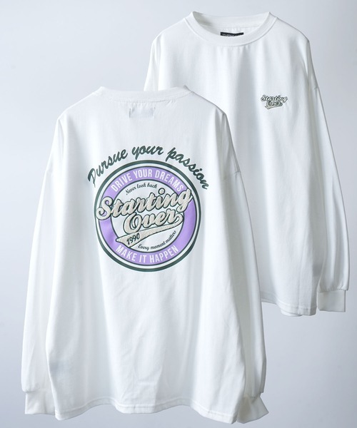 Starting Over（スターティングオーバー）の「plain stitch print embroidery t-shirt long sleeve / 天竺 プリント 刺繍 Tシャツ 長袖（Tシャツ/カットソー・メンズ・ブラック/ホワイト/チャコールグレー/ホワイト×レッド/ホワイト×ブルー/ブラック系その他/ホワイト系その他/ブラック×レッド/ホワイト系その他2/ホワイト系その他3/ブラック系その他2・M/L）」の6枚目の写真