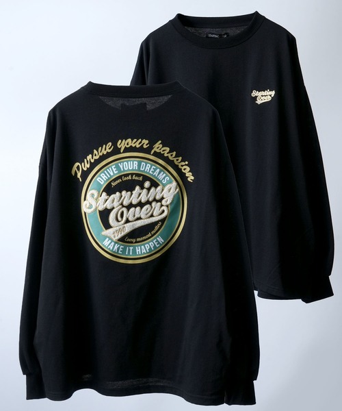 Starting Over（スターティングオーバー）の「plain stitch print embroidery t-shirt long sleeve / 天竺 プリント 刺繍 Tシャツ 長袖（Tシャツ/カットソー・メンズ・ブラック/ホワイト/チャコールグレー/ホワイト×レッド/ホワイト×ブルー/ブラック系その他/ホワイト系その他/ブラック×レッド/ホワイト系その他2/ホワイト系その他3/ブラック系その他2・M/L）」の10枚目の写真